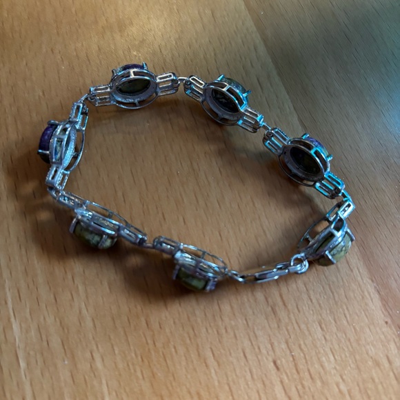 Source Unknown Atlanticite set in 925 Silver Bracelet 7.5 inches - Picture 2 of 3